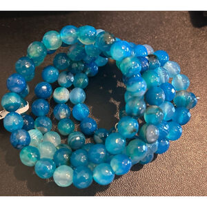 Women's KALIFANO Blue & White Agate Beaded Bracelet One Size
Inventory 2263